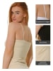 Yenita® Spaghetti Top - Unterhemd 4er Set Träger Top in Mix (2xschwarz/weiss/haut)