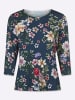 WITT WEIDEN Rundhals-Shirt in dunkelblau-orchidee-bedruckt