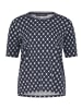 Betty Barclay Basic Shirt mit Rippbündchen in Dunkelblau/Weiß