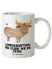 Mr. & Mrs. Panda Teetasse Sternzeichen Stier mit Spruch in Weiß