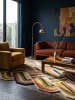 KADIMA DESIGN Wollteppich Kurzflor SOAR Geometrisch Handgetuftet Naturfaser Wohnzimmer in Rot