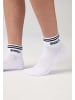 SNOCKS Retro Sneaker Socken aus Bio-Baumwolle Schwarz-Weiß (Streifen) 4 Paar