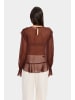 SAINT TROPEZ Langarm-Bluse LabelleSZ Gerade Passform in Chocolate Fondant
