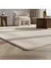 KADIMA DESIGN Teppich Kurzflor Unifarben Polyester Antirutsch Wohnzimmer in Creme