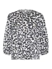 Kaffe Langarm-Bluse KAroxy Loose fit in White/Black Leopard