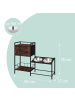 relaxdays Hunde-Futterstation "Industrial" in Braun/ Schwarz - (B)90 x (H)76 x (T)27 cm