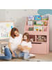 HOMCOM Kinderbücherregal in Rosa 60L x 29,9B x 90H cm