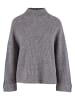 Noisy may Noisy may NMTOVA L/S HIGH NECK FOLD-UP KNIT DD in medium grey melange