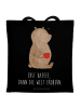 Mr. & Mrs. Panda Schultertasche Bär Kaffee mit Spruch in Schwarz