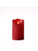 MARELIDA LED Kerze Twinkle Echtwachs bewegte Flamme D: 7,5cm H: 12,5cm in rot