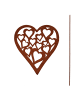 UNUS Gartenstecker Rost Herz mit Herzmuster in Braun