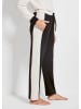 GOLDNER Kurzgröße:  Freizeithose Sportive, bequeme Viskose-Stoffhose in schwarz / beige