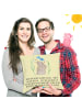 Mr. & Mrs. Panda Kissen Hase Blume mit Spruch in Gelb Pastell