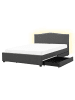 Beliani 10-tlg Doppelbett mit LED MONTPELLIER in Grau