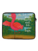 Mr. & Mrs. Panda Laptoptasche Flamingo Yoga Design mit Spruch in Weiß