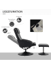 HOMCOM Relaxsessel mit Hocker-L78 × B67 × H98 cm-Schwarz