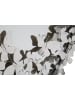 Mauro Ferretti Runder Wandspiegel mit Schmetterlingen aus silberfarbenem Metall, 91 x 3 x 94 cm