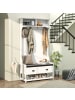 HOMCOM Garderobenständer-89L x 42B x 172H cm-Weiß