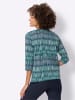 Sieh an! 3/4-Arm-Shirt in dunkelblau-smaragd-bedruckt