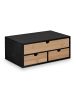 relaxdays Schreibtisch Organizer in Schwarz/ Natur - (B)33 x (H)13,5 x (T)21 cm
