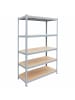 relaxdays Schwerlastregal in Grau/ Braun - (B)120 x (H)200 x (T)50 cm