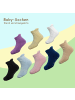 Yalion 5er-Set Yalion Baby Kurzsocken mit Stern-Stoppern – weich & rutschfest, Bunt