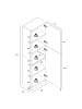 VCM  Mehrzweckschrank Büro Wohnzimmer Dilos 183 x 52 cm in Anthrazit / Honig-Eiche