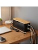 relaxdays Kabelbox in Natur/ Schwarz - (B)34 x (H)14,5 x (T)11 cm