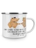 Mr. & Mrs. Panda Camping Emaille Tasse 2. Hochzeitstag Baumwollh... in Weiß