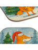 Mr. & Mrs. Panda Bierdeckel Fuchs Weihnachten Design ohne Spruch in Weiß
