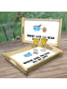 Mr. & Mrs. Panda Holz Tablett Kaffee Bohne mit Spruch in Weiß