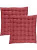 REDBEST Baumwolle Stuhlkissen 2er-Pack Tulsa in burgund