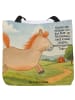 Mr. & Mrs. Panda Strandtasche Pferd Springen Design mit Spruch in Weiß