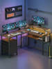 VASAGLE Computertisch Barnet in Braun - (B)150 x (H)89 x (T)120 cm