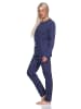 NORMANN Schlafanzug langarm Pyjama Pyjamahose Tupfen Punkte Optik - 86410 in navy