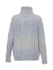 myMo Rollkragenpullover in BLAU WOLLWEISS