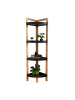 relaxdays Bambus-Eckregal "4 Ablagen" in Natur/ Schwarz - (B)23 x (H)105,5 x (T)23 cm