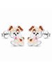 schmuck23 Silber Ohrringe 925 Hund 0,7 cm x 0,8 cm