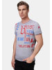 Rusty Neal Vintage Herren Oil Wash T-Shirt mit Front- & Backprint, Raw Edge in Anthrazit
