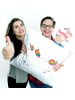 Mr. & Mrs. Panda Kissen Einhorn Happy ohne Spruch in Weiß