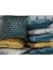 Beliani 2er-Set Dekokissen FREESIA in Blau/Gold