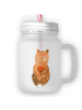 Mr. & Mrs. Panda Trinkglas Mason Jar Bär Dankbar ohne Spruch in Transparent
