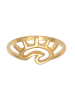 Elli Ring 925 Sterling Silber Sonne, Wellen in Gold