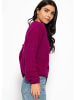 SASSYCLASSY Weicher Strickcardigan mit Zierknöpfen in Violett