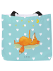 Mr. & Mrs. Panda Tote Bag Fuchs Sterne ohne Spruch in Türkis Pastell
