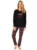 NORMANN Pyjama lang Karohose - 48763 in schwarz