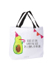 Mr. & Mrs. Panda Tasche Avocado Party mit Spruch in Weiß