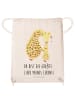 Mr. & Mrs. Panda Sportbeutel Giraffe Kind mit Spruch in Creme