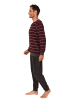 NORMANN Langarm Schlafanzug Frottee Bündchen in rot