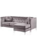 Beliani Ecksofa FLEN in Grau/Silber - (W) 212 x (H) 77 x (L) 145 cm linksseitig